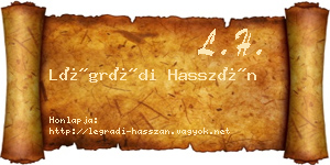 Légrádi Hasszán névjegykártya